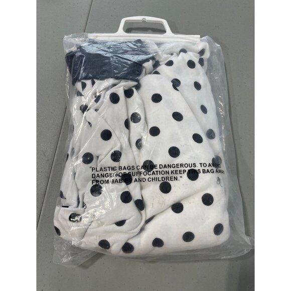 Alexanders Costumes Sock Hop Skirt One Size White Black Polka Dot Retro NEW - Picture 4 of 6